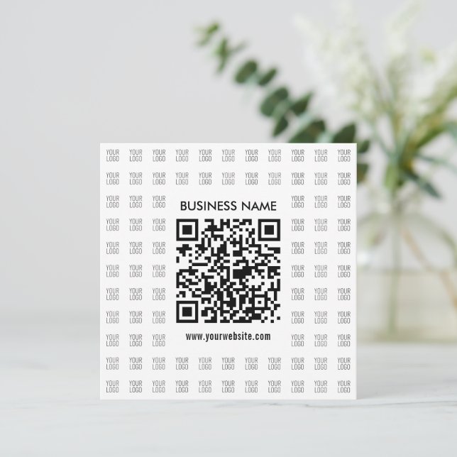 Instantly Create Scannable QR code & Logo Pattern Note Card (Standing Front)