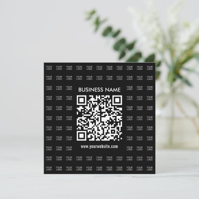 Instantly Create Scannable QR code & Logo Pattern Note Card (Standing Front)