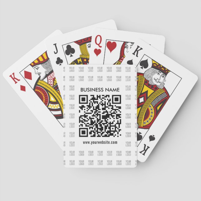 Instantly Create Scannable QR code & Logo Pattern Poker Cards (Back)