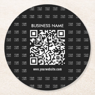 Instantly Create Scannable QR code & Logo Pattern Round Paper Coaster