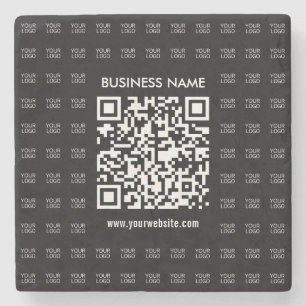 Instantly Create Scannable QR code & Logo Pattern Stone Coaster
