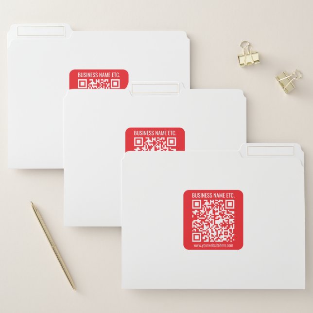Instantly Create Your Own QR Code | Editable Red File Folder (Set)