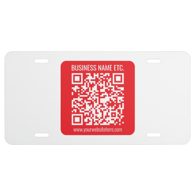 Instantly Create Your Own QR Code | Editable Red License Plate (Front)