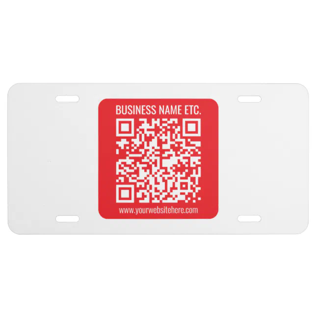 Instantly Create Your Own QR Code | Editable Red License Plate | Zazzle