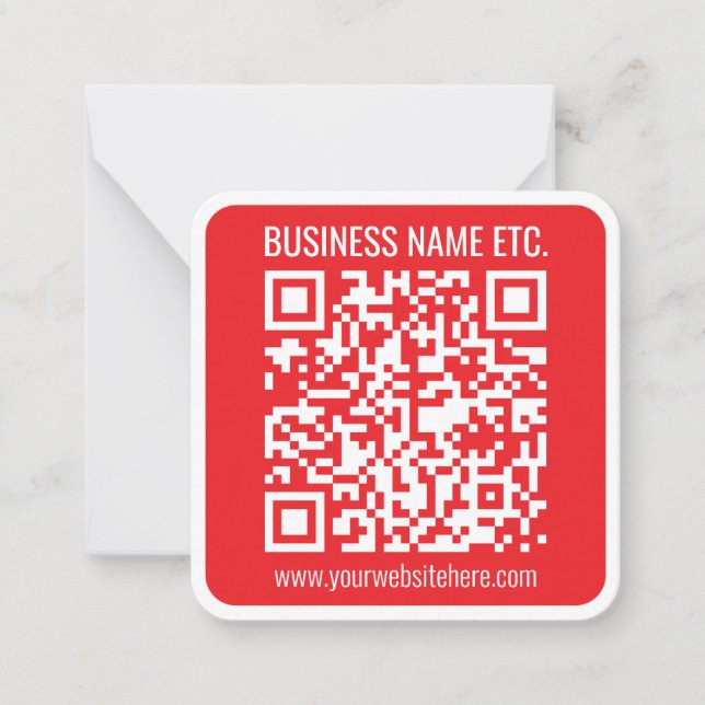 Instantly Create Your Own QR Code | Editable Red Note Card (Front)