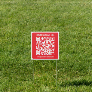 Instantly Create Your Own QR Code Editable Red Sign