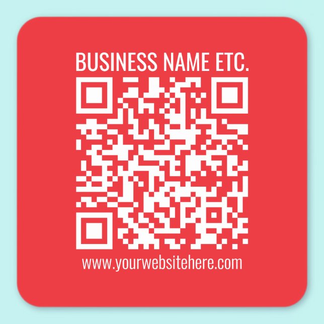 Instantly Create Your Own QR Code | Editable Red Square Sticker (Creator Uploaded)