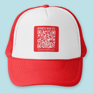 Instantly Create Your Own QR Code Editable Red Trucker Hat