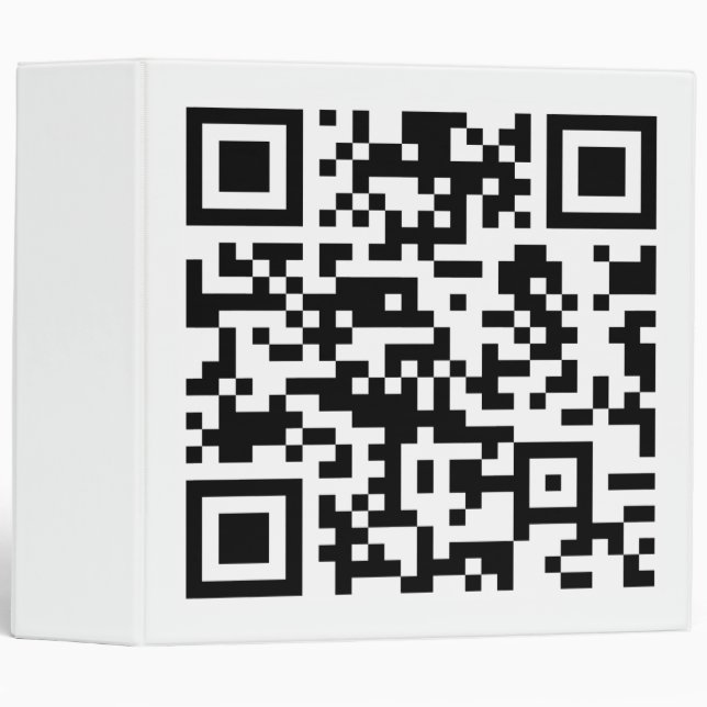 Instantly Created QR Code (by entering your URL) 3 Ring Binder (Front/Spine)