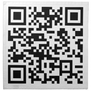 Instantly Created QR Code (by entering your URL) Cloth Napkin