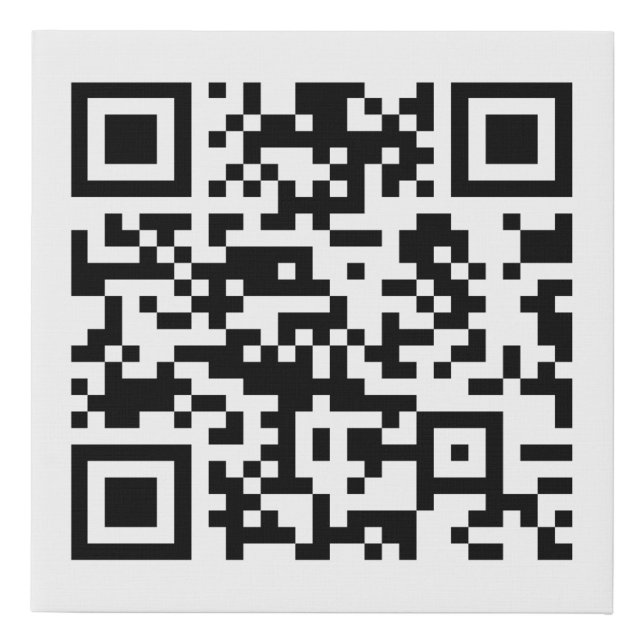 Instantly Created QR Code (by entering your URL) Faux Canvas Print (Front)