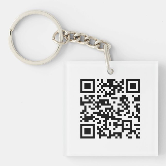 Instantly Created QR Code (by entering your URL) Keychain (Front)