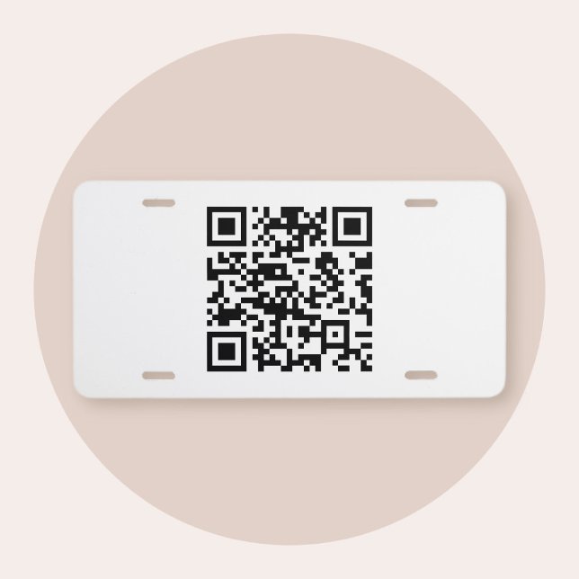 Instantly Created QR Code (by entering your URL) License Plate (Creator Uploaded)