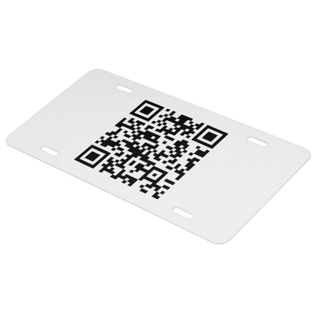 Instantly Created QR Code (by entering your URL) License Plate