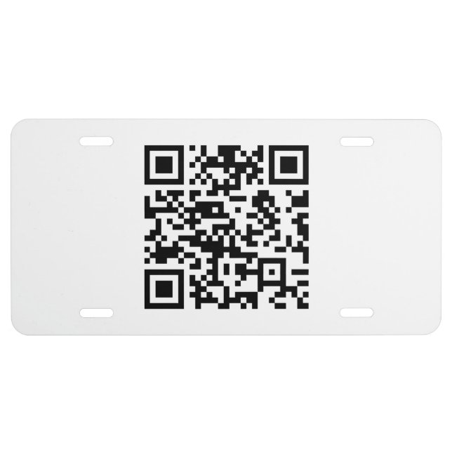 Instantly Created QR Code (by entering your URL) License Plate