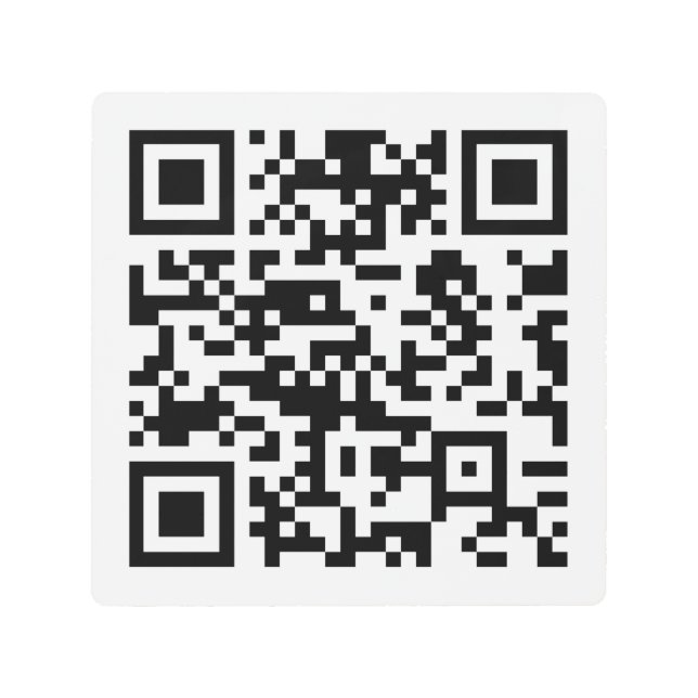 Instantly Created QR Code (by entering your URL) Metal Print (Front)