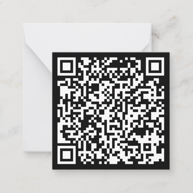Instantly Created QR Code (by entering your URL) Note Card (Front)