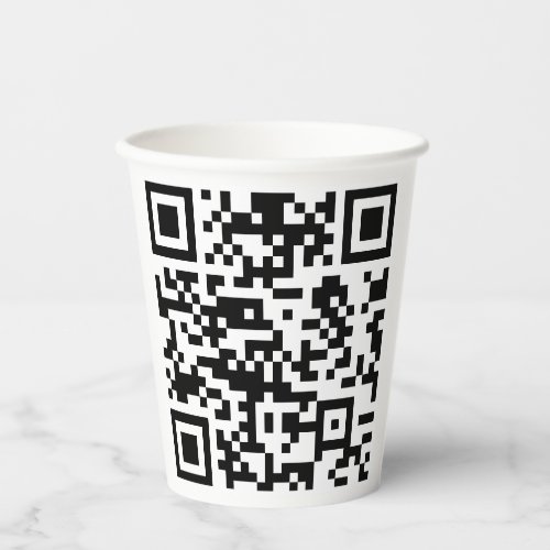 Instantly Created QR Code by entering your URL Paper Cups