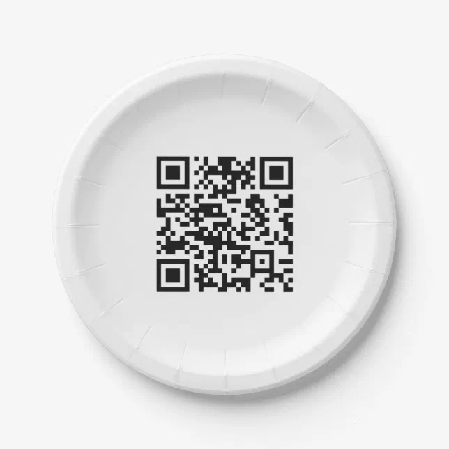 Instantly Created QR Code (by entering your URL) Paper Plates | Zazzle