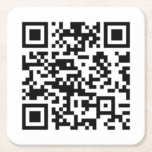 Instantly Created QR Code by entering your URL Square Paper Coaster