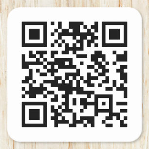 Instantly Created QR Code (by entering your URL) Square Paper Coaster