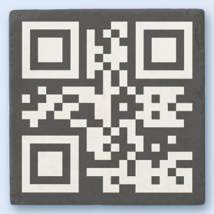 Instantly Created QR Code (by entering your URL) Stone Coaster
