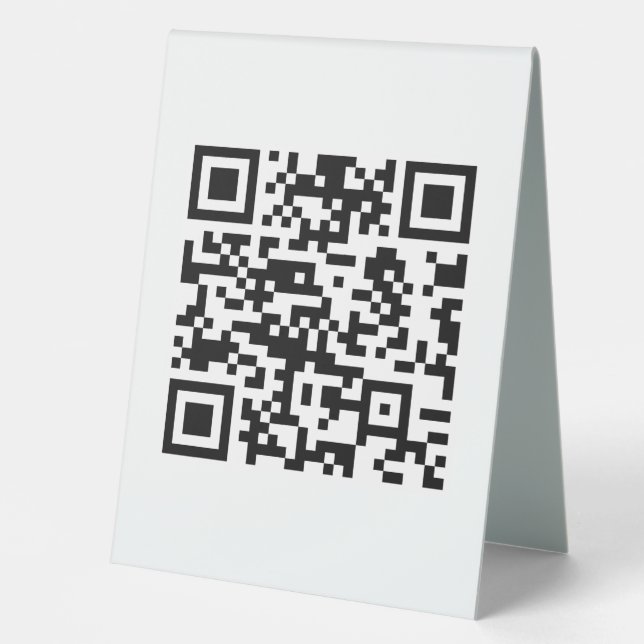 Instantly Created QR Code (by entering your URL) Table Tent (Front)
