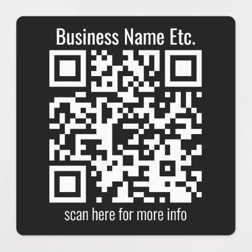 Instantly Editable QR Code  Business Name Etc Labels