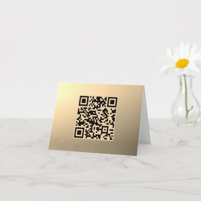 Instantly Editable QR code Template | Faux Gold (Small Plant)