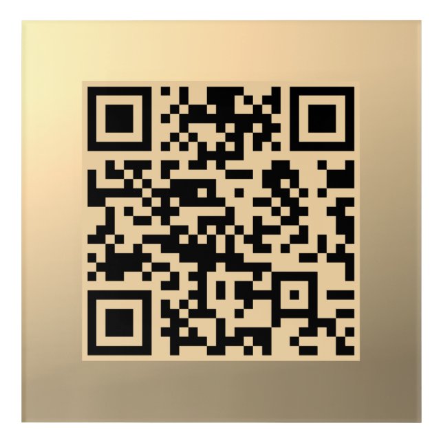 Instantly Editable QR code Template | Faux Gold Acrylic Print (Front)