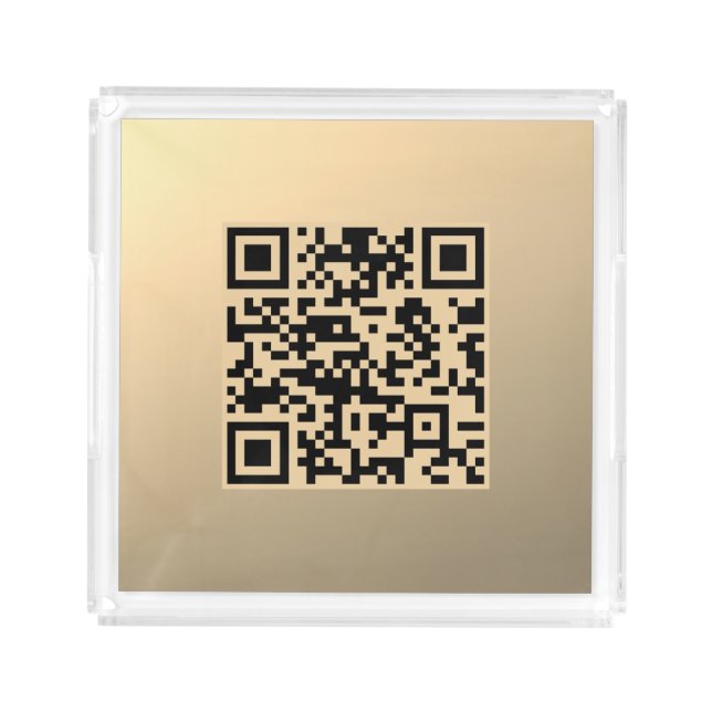 Instantly Editable QR code Template | Faux Gold Acrylic Tray (Small)