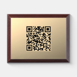 Instantly Editable QR code Template Faux Gold Award Plaque