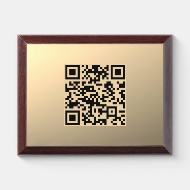 Instantly Editable QR code Template | Faux Gold Award Plaque (Horizontal)
