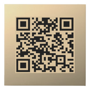 Instantly Editable QR code Template   Faux Gold Canvas Print