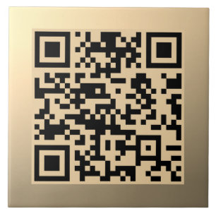 Instantly Editable QR code Template   Faux Gold Ceramic Tile