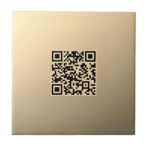 Instantly Editable QR code Template   Faux Gold Ceramic Tile