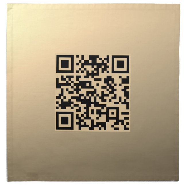 Instantly Editable QR code Template | Faux Gold Cloth Napkin (Front)