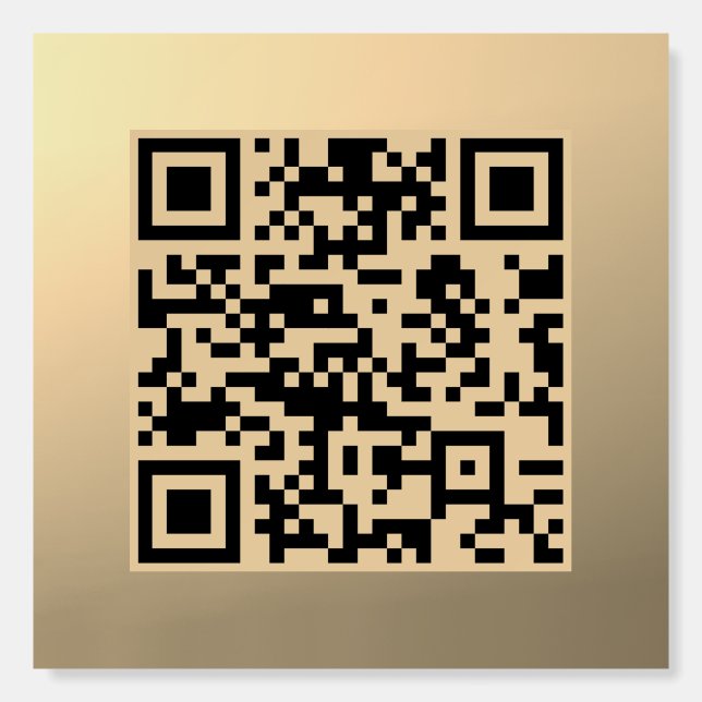 Instantly Editable QR code Template | Faux Gold Foam Board (Front)