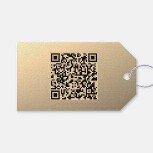 Instantly Editable QR code Template   Faux Gold Gift Tags