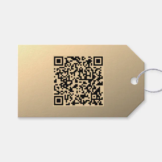 Instantly Editable QR code Template | Faux Gold Gift Tags | Zazzle
