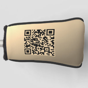 Instantly Editable QR code Template Faux Gold Golf Head Cover