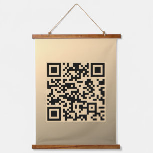 Instantly Editable QR code Template   Faux Gold Hanging Tapestry