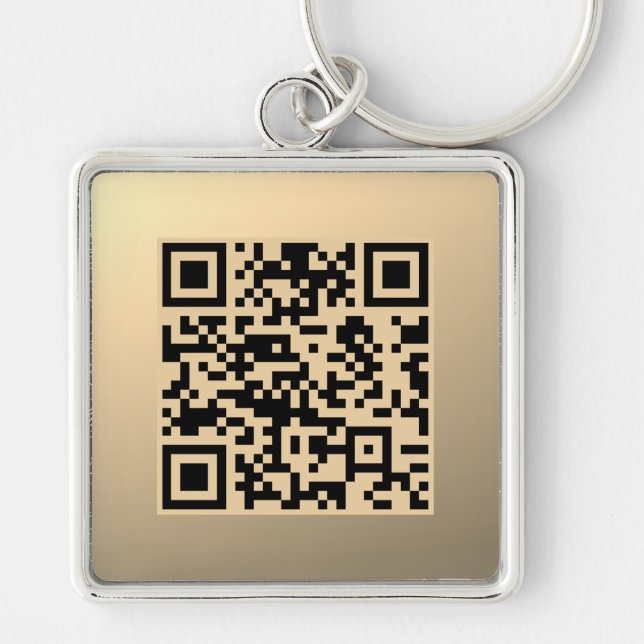 Instantly Editable QR code Template | Faux Gold Keychain (Front)