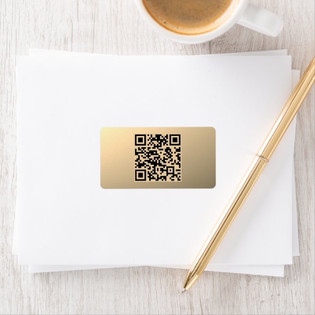 Instantly Editable QR code Template | Faux Gold Label (Insitu)