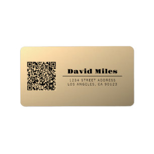 Instantly Editable QR code Template Faux Gold Label