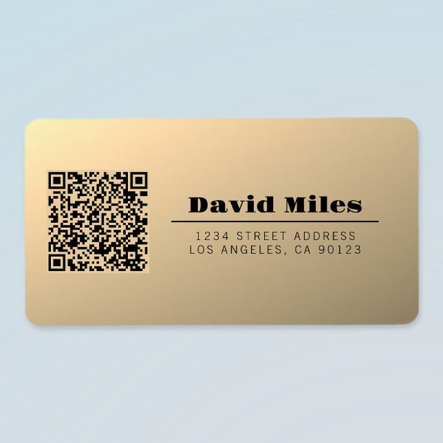 Instantly Editable QR code Template | Faux Gold Label (Creator Uploaded)