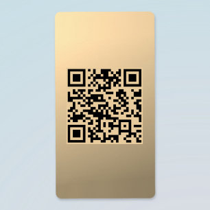 Instantly Editable QR code Template Faux Gold Label