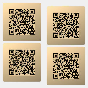 Instantly Editable QR code Template Faux Gold Labels