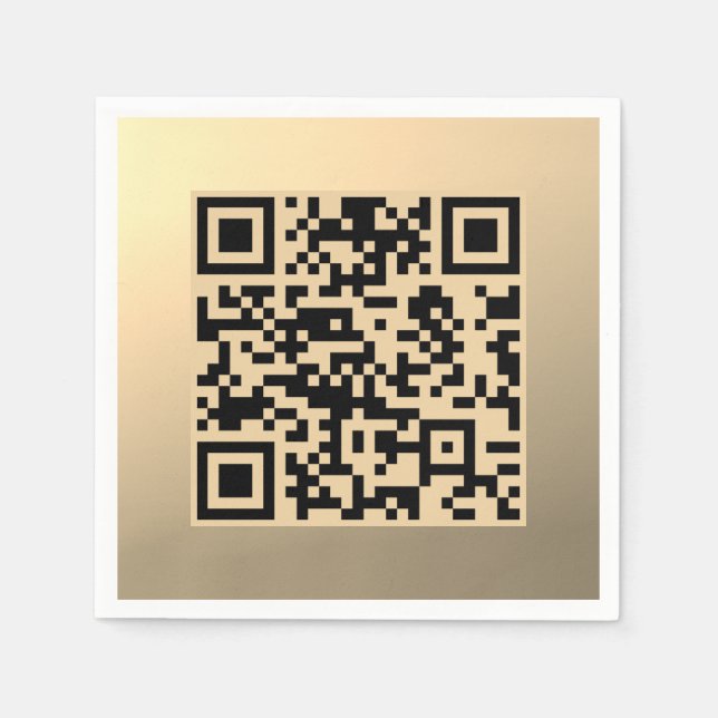 Instantly Editable QR code Template | Faux Gold Napkins (Front)