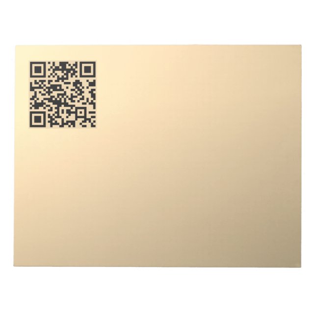 Instantly Editable QR code Template | Faux Gold Notepad (Front)